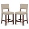 2 Piece Bar Chair Set with Hollowed Back and Rubber Wood Legs